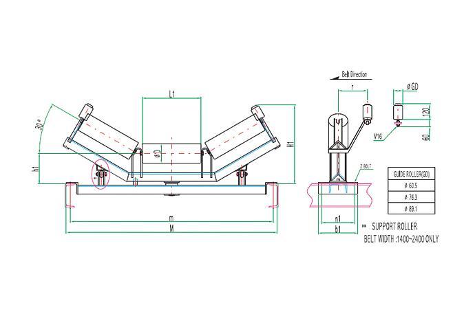 Self Aligning Carrier Roller and Stand