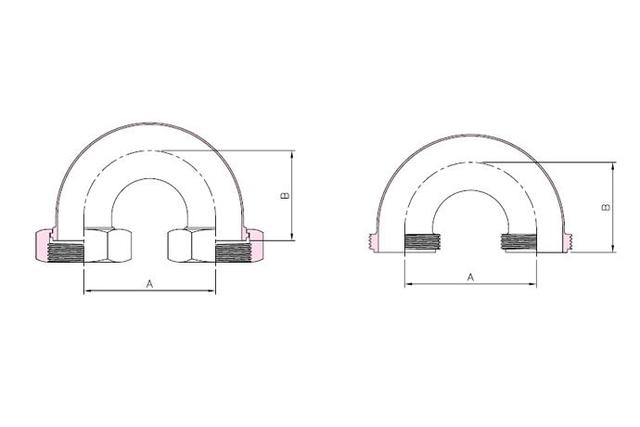 Hex Union Fittings - U-Bend